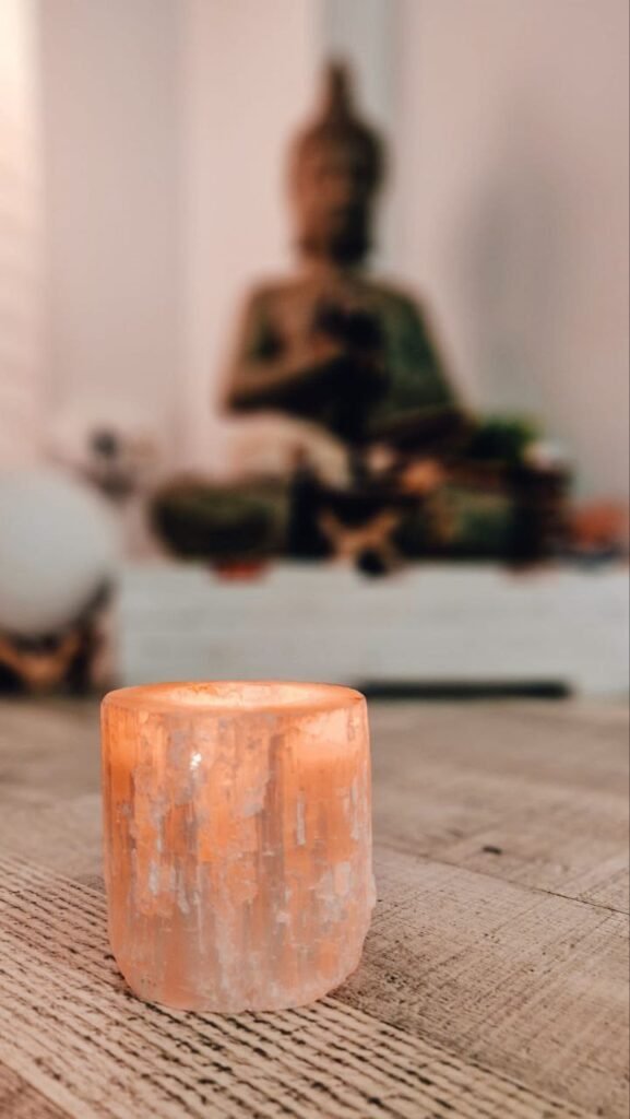 Lámpara de sal y buda